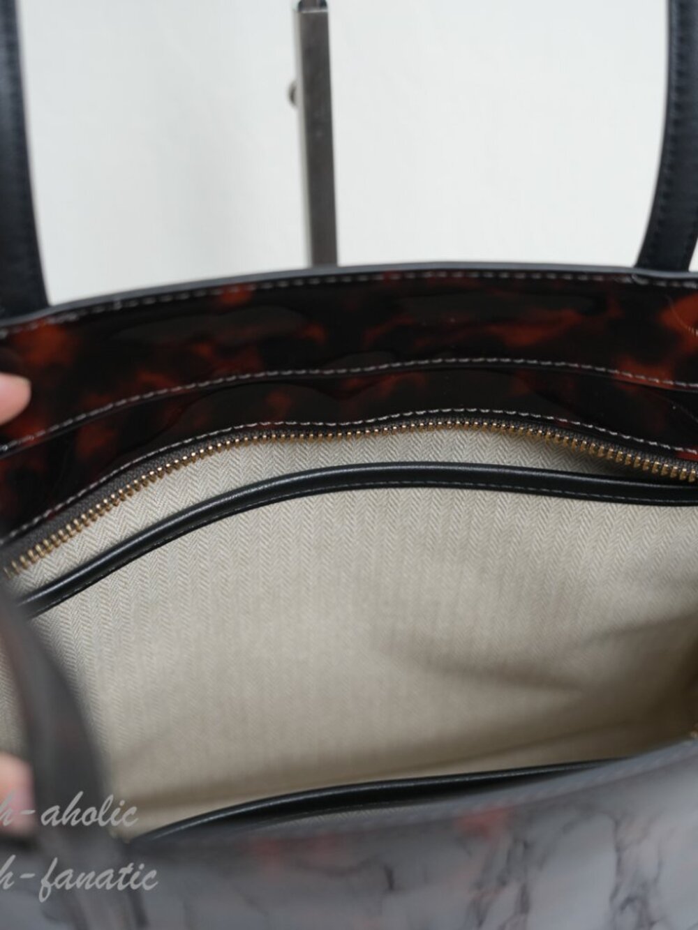 Tory Burch Emerson Tortoise Patent Leather Work Tote 165968 NWT - Picture 9 of 10